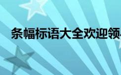 条幅标语大全欢迎领导莅临现场 条幅标语