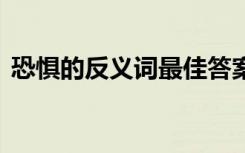 恐惧的反义词最佳答案 恐惧的反义词及造句