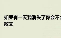 如果有一天我消失了你会不会难过 如果有一天我消失了随笔散文