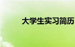 大学生实习简历 实习生个人简历