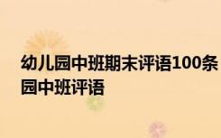 幼儿园中班期末评语100条 幼儿园中班期末幼儿评语-幼儿园中班评语