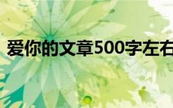 爱你的文章500字左右 爱你的我-作文500字