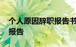 个人原因辞职报告书模板 员工个人原因辞职报告