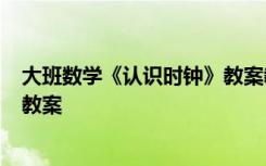 大班数学《认识时钟》教案教学视频 大班数学《认识时钟》教案