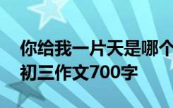 你给我一片天是哪个电视剧 你们给我一片天初三作文700字