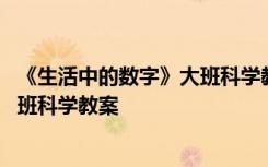 《生活中的数字》大班科学教案及反思 《生活中的数字》大班科学教案