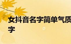 女抖音名字简单气质一个字 抖音名字女一个字