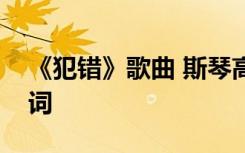 《犯错》歌曲 斯琴高丽顾峰《犯错》新版歌词