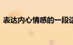 表达内心情感的一段话 表达内心情感的句子