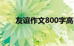 友谊作文800字高中 友谊作文800字