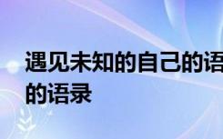 遇见未知的自己的语录摘抄 遇见未知的自己的语录