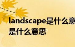 landscape是什么意思英语翻译 landscape是什么意思