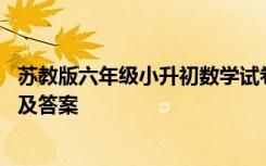 苏教版六年级小升初数学试卷及答案 六年级小升初数学试卷及答案