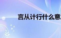 言从计行什么意思 言从计行成语