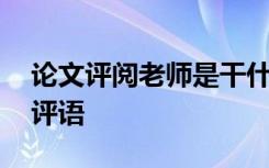 论文评阅老师是干什么的 评阅老师对论文的评语