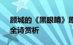 顾城的《黑眼睛》原文 顾城的诗《黑眼睛》全诗赏析