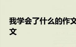 我学会了什么的作文300字 第一次什么的作文