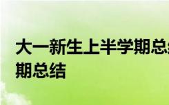 大一新生上半学期总结1000字 大一上半年学期总结