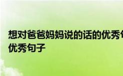 想对爸爸妈妈说的话的优秀句子简短 想对爸爸妈妈说的话的优秀句子