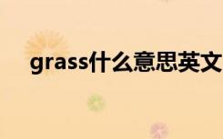 grass什么意思英文 grass的意思是什么