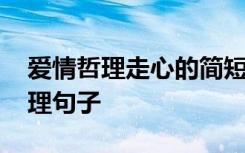 爱情哲理走心的简短句子 精辟简短的爱情哲理句子