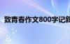 致青春作文800字记叙文 致青春作文800字