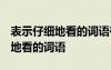 表示仔细地看的词语有哪些(2个字) 表示仔细地看的词语