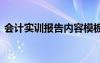 会计实训报告内容模板 会计的实训报告内容