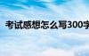 考试感想怎么写300字 考试感想作文300字