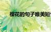 樱花的句子唯美短句八字 樱花的句子