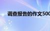 调查报告的作文500字 调查报告的作文