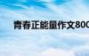 青春正能量作文800字 青春正能量作文