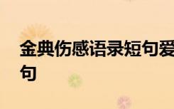 金典伤感语录短句爱情 伤感语录爱情语录短句