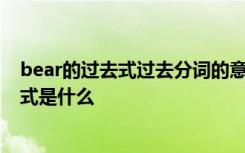 bear的过去式过去分词的意思 bear的过去式和过去分词形式是什么