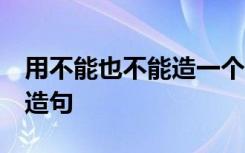 用不能也不能造一个句子 用“不能...也不能”造句