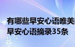 有哪些早安心语唯美的语录短句? 经典优美的早安心语摘录35条