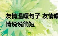 友情温暖句子 友情暖心短句小清新 暖心的友情说说简短