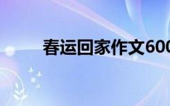 春运回家作文600字 春运回家作文