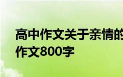 高中作文关于亲情的作文800字 亲情的高中作文800字