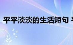 平平淡淡的生活短句 平平淡淡唯美生活句子