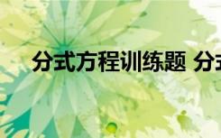 分式方程训练题 分式方程练习题及答案