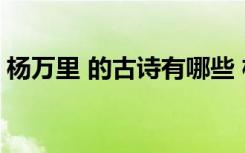 杨万里 的古诗有哪些 杨万里的古诗句有哪些