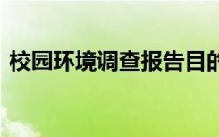 校园环境调查报告目的 校园环境的调查报告