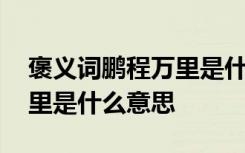 褒义词鹏程万里是什么意思呢 褒义词鹏程万里是什么意思