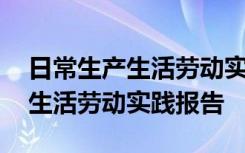 日常生产生活劳动实践报告高中生 日常生产生活劳动实践报告