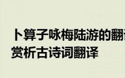 卜算子咏梅陆游的翻译文 陆游《卜算子咏梅》赏析古诗词翻译