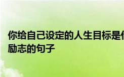 你给自己设定的人生目标是什么 给自己的人生设立一个目标励志的句子