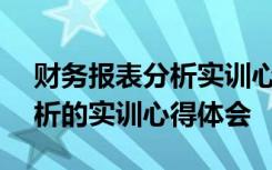 财务报表分析实训心得体会800 财务报表分析的实训心得体会