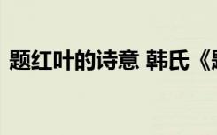 题红叶的诗意 韩氏《题红叶》全诗翻译赏析