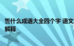 誓什么成语大全四个字 语文成语：带有誓字的成语及其词义解释